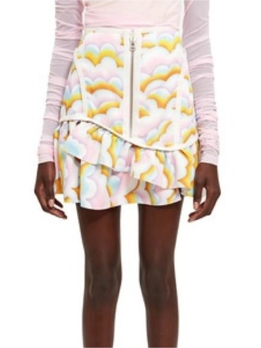 OPENING CEREMONY Pastel Cloud Print Ruffle Mini Skirt — NWT | Size 4
